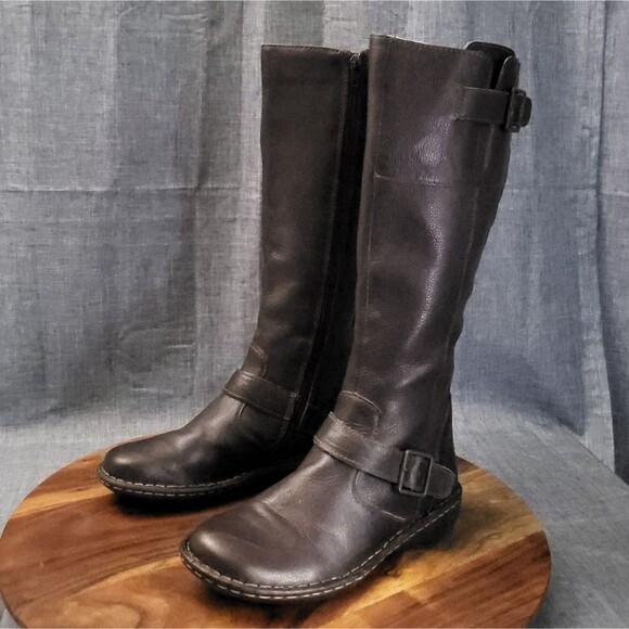 CABELAS Pebbled Leather Tall Knee Riding Boot Brown Sz 8.0 (fits more like 7.0) - Picture 2 of 11